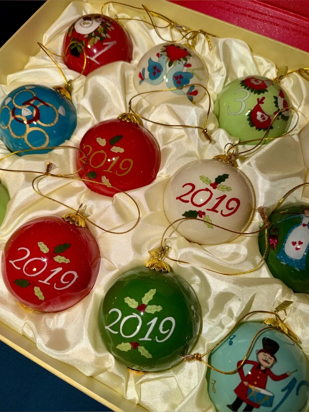 Li Bien by Pier 1 Imports Hand painted 12 Days of Christmas 2019 ornaments